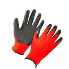 13G Red Polyester Black Latex Coated Work Glove